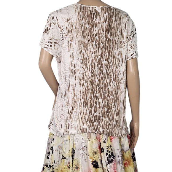 Zenergy By Chico's Shirt T-Shirt Embellished Animal Burnout Rhinestones - Picture 2 of 3